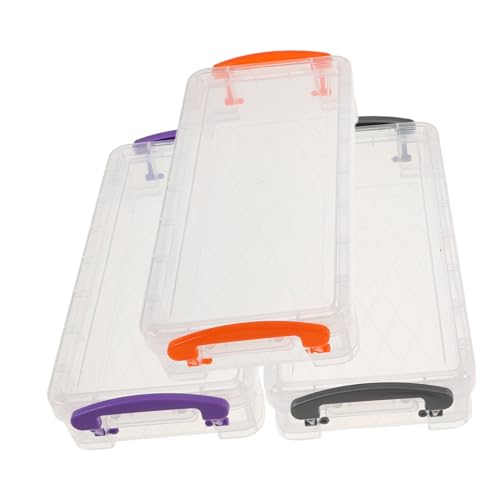 HAPINARY 3 Stück Teiliges Federmäppchen aus Kunststoff Stapelbare Transparente Stiftebox mit Großem Fassungsvermögen für Schule Künstlerbedarf und Büro Leicht und Kompakt für Unterwegs von HAPINARY