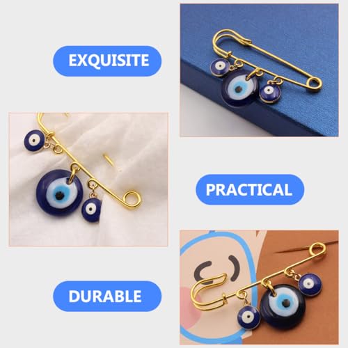 HAPINARY 3 Stück Türkische Eye Broschen aus Emaille Goldfarbene Anstecknadeln für Schal Revers und Mantel Dekorative Schmuckpins als Modisches Accessoire für Kleidung und Taschen von HAPINARY