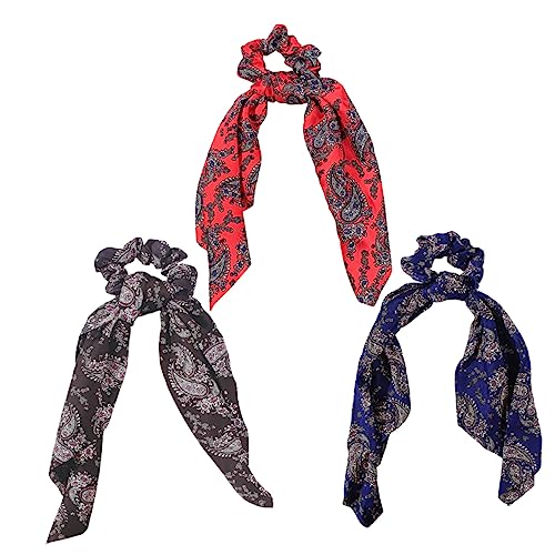 HAPINARY 3stücke Haargummi-schal Chiffon-haarringe Haarseil Mit Langem Haargummis Für Frauen Und Mädchen Zufällige Farbe Vielseitig Einsetzbar Für Alltag von HAPINARY