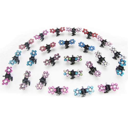 HAPINARY 30 Stück Mini Blumen Haarspangen Für Mädchen Bunte Haarspange Kiefer-clip Haarnadel von HAPINARY