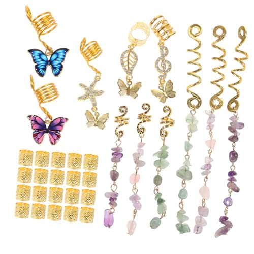 HAPINARY 31stücke Zopf Haar Schmuck Flecht Haar Anhänger Dreadlock Anhänger Zöpfe Flechtaccessoires Flechtperlen Zubehör von HAPINARY