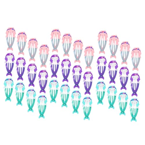 HAPINARY 36stücke Meerjungfrau Haarschmuck Mit Druckknöpfen Für Junge Mädchen Haarspangen Aus Metall Für Mädchen Meerjungfrau Motiv Haaraccessoires Snap Clips Für Langes Kurzes Lockiges Und von HAPINARY