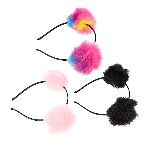 HAPINARY 3St Kinder Reifen kinder stirnband stirnbänder kinder Rave-Stirnband Haargummis für Mädchen Turban Haarband Kopfbedeckung Stirnband für Kinder niedlich Haarschmuck Panda Bommel von HAPINARY