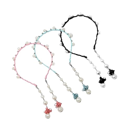 HAPINARY 3stücke Perlen Stirnband Mit Quaste Mädchen Junge Mädchen Haarband Haar Zubehör Kopfbedeckung Für Feste Und Anlässe Perlen Quaste Stirnband von HAPINARY