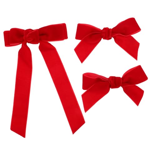 HAPINARY 3stücke Rote Haarschleifen Für Mädchen Mit Schleifen Haarclips Für Langen Barrettes Für Teenager Und Kleinkinder Weihnachtszubehör Für Frauen von HAPINARY