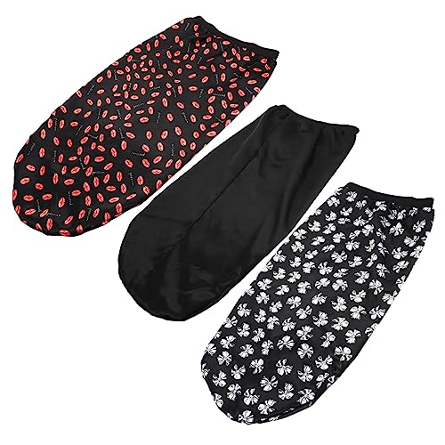 HAPINARY 3stücke Satin Haarhaube Zum Schlafen Schlafhaube Haare Schützen Hochelastische Mütze Satin-schlafmütze Bedruckt Damen-schlafmütze Elastische Band Schlafen von HAPINARY