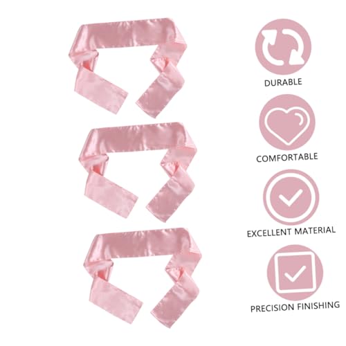 HAPINARY 3St Perücke Stirnband perücken Schal Haartuch Haarring Haarmaske Damen Kopfbedeckung Seidenimitat aus Satin Rosa von HAPINARY