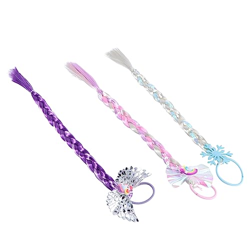 HAPINARY 3St Perücke Zopf kinder perücke kinderperrücken hair accessories for girls Party Perücke Haar Pferdeschwanz Geburtstagsgeschenk Kopfbedeckung Stirnband Plastik von HAPINARY