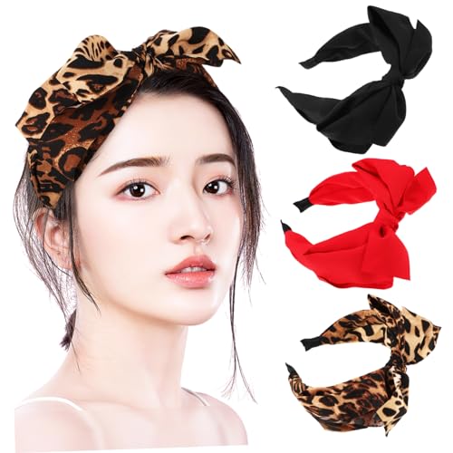 HAPINARY 3stücke Teiliges Damen Haarband Mit Schleife Fester Haarschmuck Für Festivals Partys Und Bühnenauftritte Und Angenehm Und Rutschfest von HAPINARY