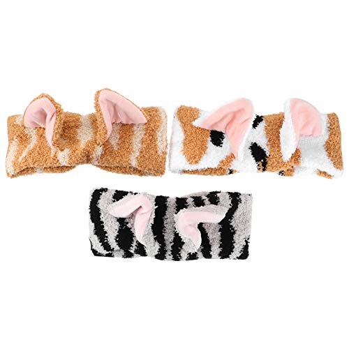 HAPINARY 3stücke Bunte Katze Ohr Design Spa Gesichts Stirnbänder Handtücher Stirnbänder Headwrap Für Duschen Yoga Make-up von HAPINARY