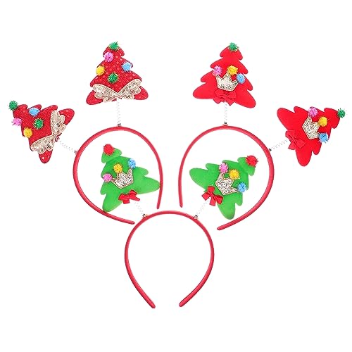 HAPINARY 3St Weihnachtsbaum-Stirnband Haarschmuck für Kinder Weihnachtshaarband Haarreifen Haargummis Frühlingsstirnband festliche Haarbänder Stirnbänder Weihnachten Feder Stoff von HAPINARY