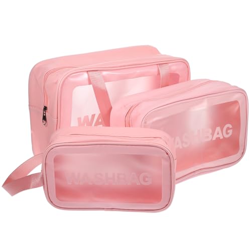 HAPINARY 3stücke Transparente Reisetasche Für Damen Make-up-Tasche Aus Klarem Material Reise-Kosmetiktasche Zum Organisieren Von Reiseutensilien Durchsichtige Kosmetiktasche Für Große von HAPINARY
