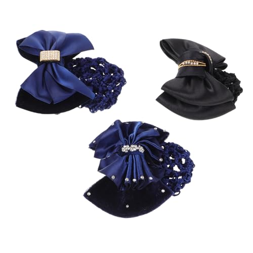 HAPINARY 3stücke Damen Haarnetz Mit Schleife Professionelle Haarschmuck Clips Für Geeignet Für Büro Und Hotelpersonal Einfache Anwendung Eleganter Look von HAPINARY