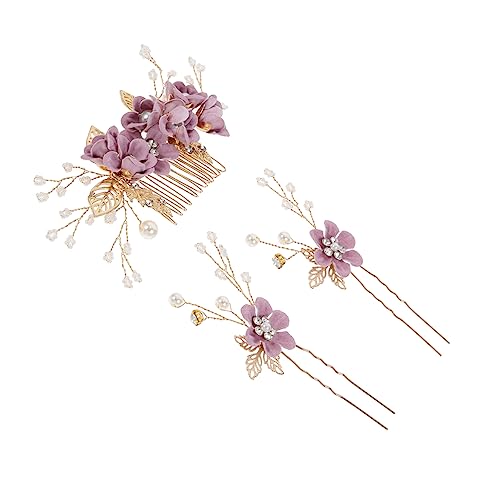 HAPINARY 3-teiliger Haarstab Mit Blumendesign Haarnadeln Für Frauen Haargabel Haarschmuck Für Hochzeit Und Party von HAPINARY