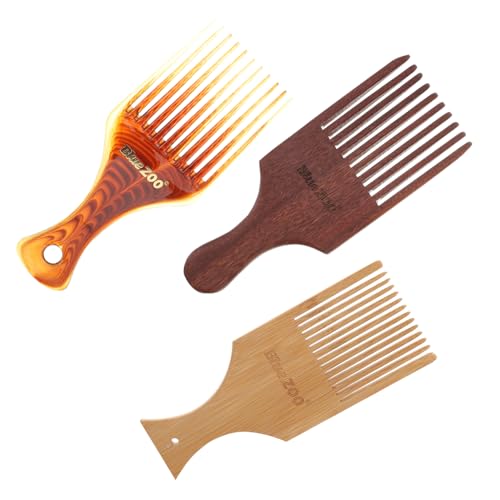 HAPINARY 3st Breite Haarbürste Kein Frizz-kamm Kämme Für Frauen Haarkamm Behandeln Holzkamm Für Männer Holzhacke Für Haare Afro-haarkamm Für Männer Haarbürste Behandeln Rechenkamm Hölzern von HAPINARY