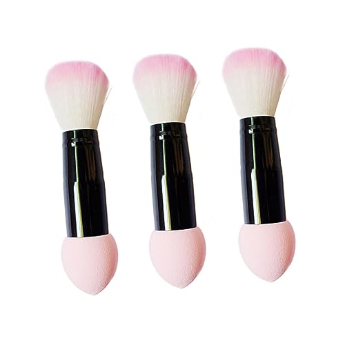 HAPINARY 3st Doppelte Bürste Spatel Puffer Fundamentpinsel Pulver Builder-gel-pinsel Foundation-schwamm Block Kosmetik Velours-puff Mäusespeck Creme Rosa Wellpappe Aus Seiden-nylon-wolle von HAPINARY