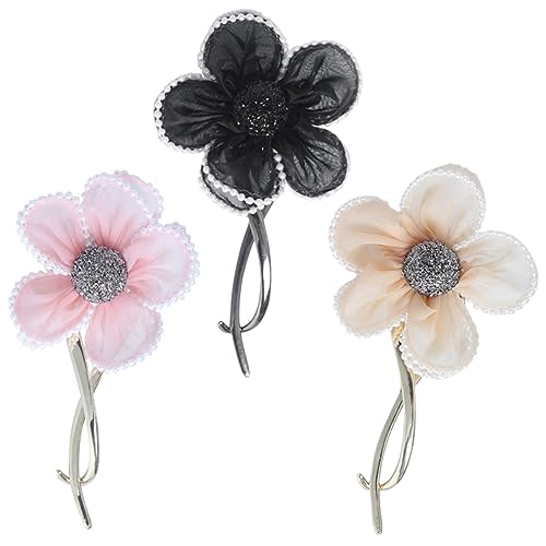 HAPINARY 3st Dreidimensionale Blumenhaarspange Schwanzhaarspangen Damen Heißer Kamm Haarbürste Pferdeschwanz Haarknotenhersteller Haarklammern Schmetterlings-haarspangen Haarnadel Stoff von HAPINARY