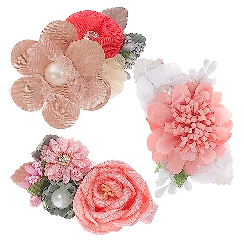 HAPINARY 3st Haarspange Haar Blumen Zubehör Haarschmuck Blumenclips Für Haar Haarspangen Babyschleifen Haarspange Blumenklauenclips Kinder Stoff Mädchen Großer Bogen Kleinkind von HAPINARY