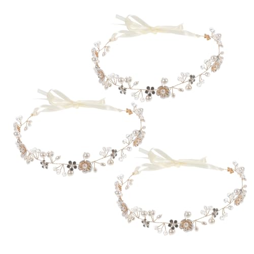 HAPINARY Haarschmuck 3st Hochzeitskopfschmuck Hochzeitshaarschmuck Für Bräute Haarbänder Für Damen Strass-stirnbänder Für Damen Strass-kopfschmuck Haarteil Braut Zinklegierung Mädchen von HAPINARY