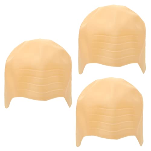 HAPINARY 3stücke Makeup Silikon Glatzkopf Kappe Für Halloween Party Cosplay Elastische Kopfhaut Abdeckung Für Erwachsene Für Kostüme Und Kreative Looks von HAPINARY