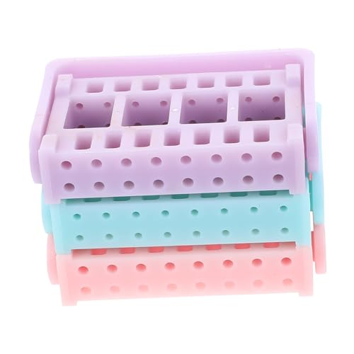 HAPINARY Nagelbits 3st Schleifkopf Aufbewahrungsbox Maniküre-schleifkopfhalter Koffer Für Nagelbohrer Organizer Für Nagelbohrer Maniküre-schleifkopfgestell Base Bohren Plastik Nagelstück von HAPINARY