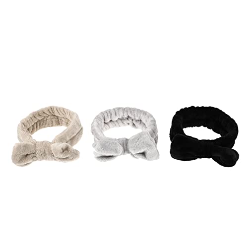 HAPINARY 3stücke Elastisches Stirnband Für Damen Gesichtswasch-haarband Schleifen-haarband Make-up-kopfschmuck Haarband Für Frauen Und Mädchen Zum Fixieren Der Haare Für Spa-gesichtsbehandl von HAPINARY