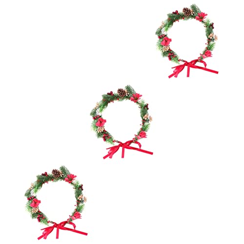 HAPINARY 3stücke Cloth Christmas Headband Mit Weihnachtskranz-design Für Hochzeiten Und Feiertagsfotografie Haarschmuck Für Damen Und Mädchen von HAPINARY