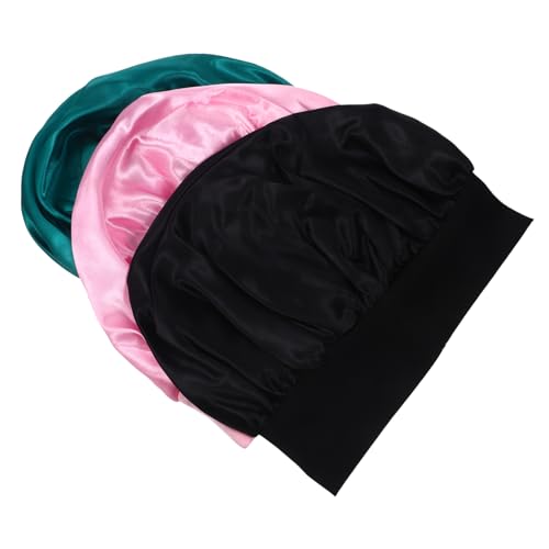HAPINARY 3stücke Satin-haarwickel Zum Schlafen Weiche Schlafhaube Für Damen Satin-schlafkappe Zum Schutz Der Haare Beugt Trockenheit Vor Angenehm Zu Tragen von HAPINARY