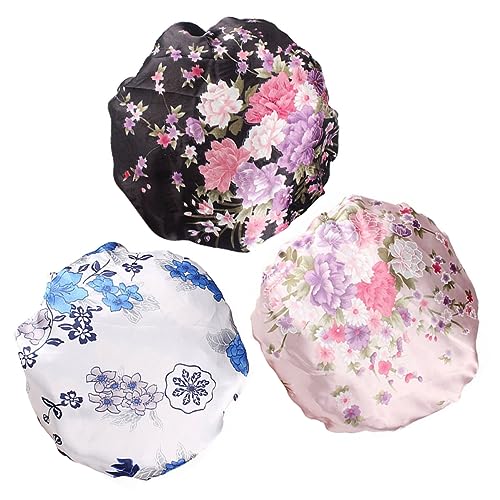 HAPINARY 3stücke Schlummertrunk Schlafmütze Damen Satin Haarausfallmütze Chemotherapie Kopfbedeckung Mit Elastik Für Frauen Damen von HAPINARY