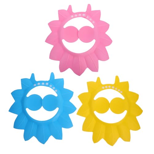 HAPINARY 3stücke Verstellbare Blattform Shampoo Hüte Ohrenschutz Badeschutz Für Kleinkinder Duschen Blau Rosa Gelb von HAPINARY