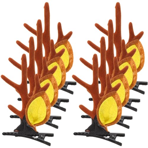 HAPINARY 4paare Weihnachts- Geweih Haarspangen Für Mädchen Niedliche Haarschmuck Für Xmas-partys Mit Süßem Design Und Sicherem Für Verschiedene Frisuren von HAPINARY