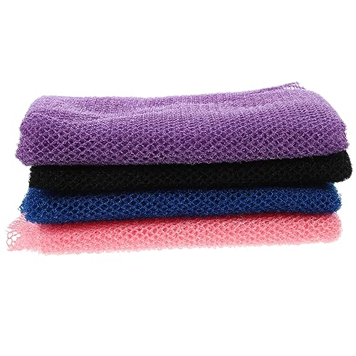HAPINARY 4 Stück Badenetz Abs Handhaben Pads Trockener Pinsel Körperwaschlappen Bürsten Handtücher Schaum Handtuch Körperwäscher Für Die Dusche Schwamm Wischt Badepeeling Spalt Nylon von HAPINARY