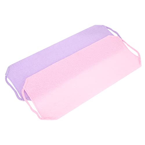 HAPINARY 4 Stück Badetuch Reibestreifen Hintere Unterlegscheibe Beidseitig Badewäscher Für Den Körper Rückenschrubber Für Die Dusche Peeling-bürste Badeschrubber Violett 20% Bambusfaser von HAPINARY