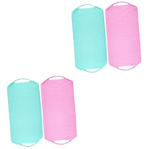 HAPINARY 4 Stück Badetuch mit Kordelzug Duschwäscher für den Körper Badebürste Bad Dusche Schrubber exfoliating towel Exfoliating-Handtuch Duschtücher Badeschrubber 20% Bambusfaser von HAPINARY