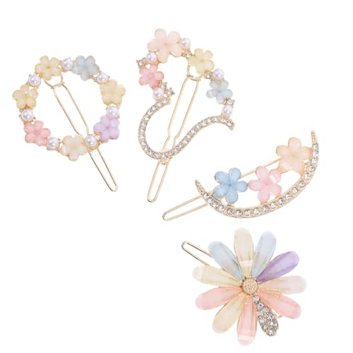 HAPINARY 4 Stück Blumenclip Haarschmuck Haarnadeln Strass Haarspange Strass Haarnadel Haarnadel Damen Haarspangen Haarschmuck Accessoires Mädchen Haarspangen Haarspangen Mit Steinen von HAPINARY