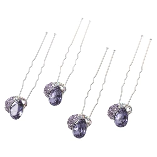 HAPINARY 4 Stück Metall Hochzeitshaarnadeln Strass-haarnadeln Für Damen U-förmige Haarnadeln von HAPINARY