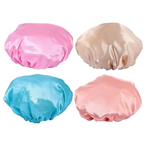HAPINARY 4stücke Wasserdichte Duschhauben Badehauben Haarschutzhauben Wiederverwendbare Dusche Caps Für Frauen Baden Caps Tragbar von HAPINARY
