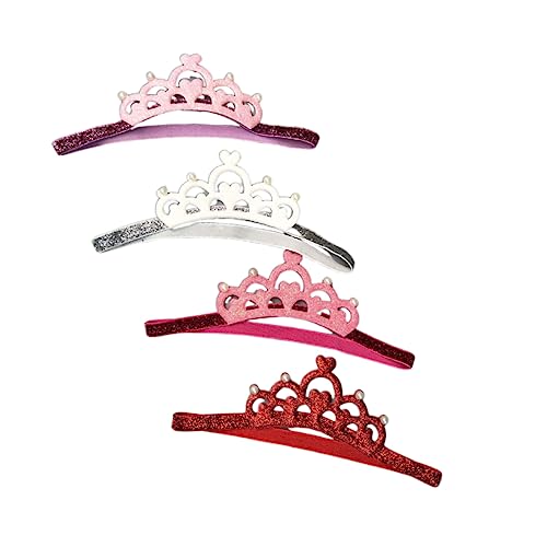 HAPINARY 4er Satz Glitzer-kronen Stirnbänder Elastische Haarband Glänzende Kopfbedeckung Kopfschmuck Foto-requisiten Für Babygeburtstage von HAPINARY