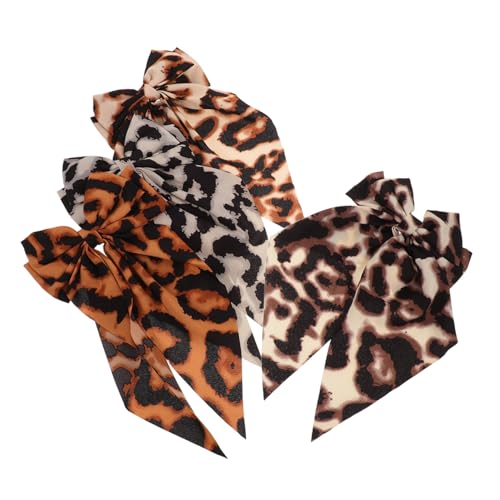 HAPINARY 4 Stück Große Leoparden-haarschleifen mit Langem Satinband Weiche Ponytail-haarspangen für Damen und Mädchen Oversized Schleifen-haarklammern Handgefertigte Haarschleifen für von HAPINARY