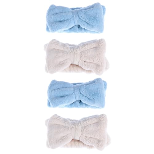 HAPINARY 4 Stück Haarband Waschen Spa-stirnbänder Für Frauen Mikrofasertuch Für Die Haare Bogen Vorgebundenes Kopftuch Für Damen Plüsch-haarbänder Handtücher Yoga-haar-accessoires von HAPINARY