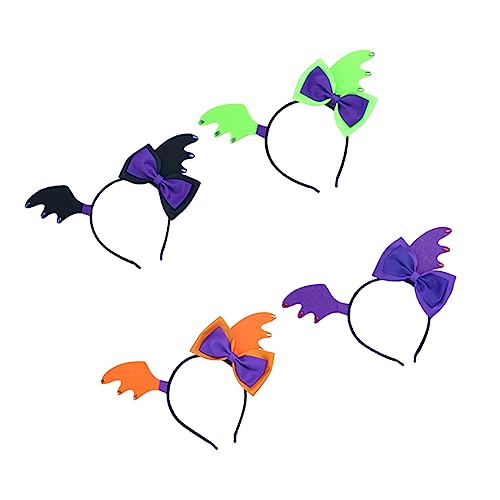 HAPINARY 4 Stück Halloween-kopfschmuck Kopfbedeckungen Für Damen Haarstirnbänder Fledermausflügel-design Halloween-haarband Haar Kopfbedeckung Stirnband Krawatte Fräulein von HAPINARY