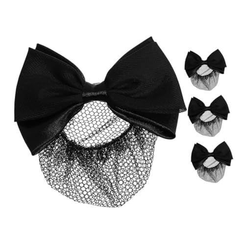HAPINARY 4 Stück Haarknoten Netz mit Schleife Haarschmuck Accessoires für Damen Weiche und Komfortable Haarclips für Hochzeiten Partys und Besondere Anlässe von HAPINARY