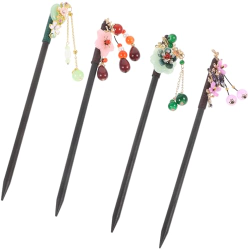 HAPINARY Vintage-haar-accessoires 4 Stück Holz-haarstäbe Haar Für Frauen Traditioneller Chinesischer Haarstab von HAPINARY
