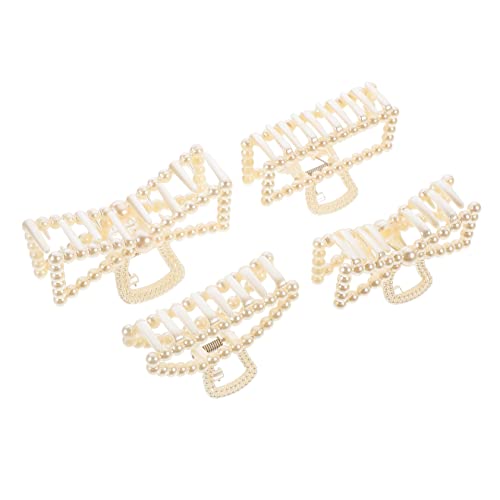 HAPINARY 4 Stücke Acryl Haarclips Mit Perlen Für Damen Haarspangen Und Haarklammern Als Haarzubehör Für Verschiedene Anlässe von HAPINARY