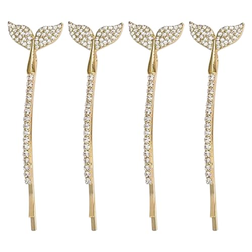 HAPINARY 4stücke Mädchen Haarklammern Mit Strasssteinen Haarspangen Für Frisuren Für Alltag Und Besondere Anlässe Goldene Farbvariante von HAPINARY