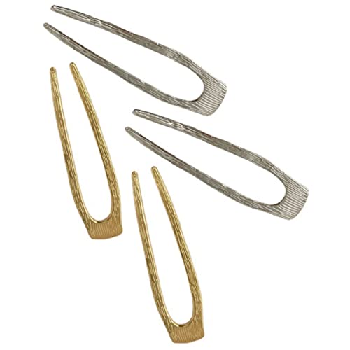 HAPINARY 4 Stück Metall Haargabeln Französische Nadeln Haarstyling-tool Für Damen Chignon-nadeln Hochsteckfrisur-haarhalter von HAPINARY