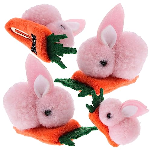 HAPINARY 4 Häschen Haarnadel Haarspangen mit seitlichen Krallen Plüsch Hase Haarspange halloween haarspangen haarspange halloween haarschmuck Haarspangen für Babys schöne Haarnadel von HAPINARY