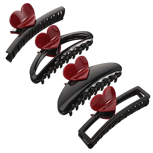 HAPINARY 4stücke Herz-haarklammern Für Frauen Mit Herzdekor Einzigartigem Design Bequem Zu Tragen Für Dünnes Oder Dickes Haar Geeignet Für Partys Geburtstage Hochzeiten von HAPINARY
