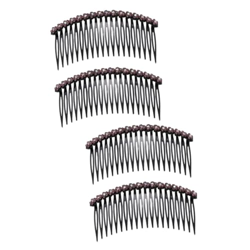 HAPINARY 4 Stück Kopfschmuck Für Die Braut Haarkämme Feines Haar Haarkamm Französischer Kamm Haarschmuck Für Damen Haarspangen Für Damen Strass Haar Seitenkamm Brautkamm Haarklammer Violett von HAPINARY