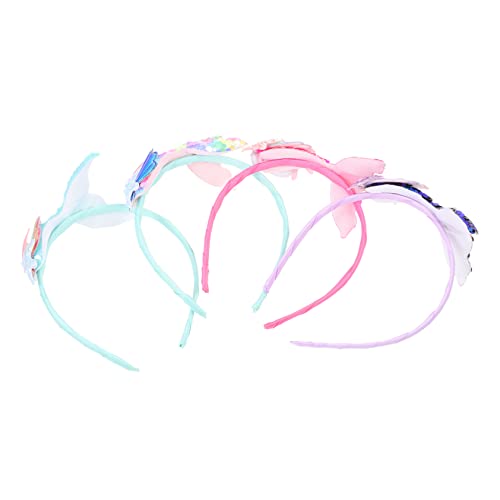 HAPINARY 4 Stück Meerjungfrau Stirnband Baby Mädchen Haarschmuck Mermaid Stirnbandfrauen Schleifen Und Stirnbänder Für Babymädchen Hut Zubehör Partybedarf Plastik Kind Koreanische Version von HAPINARY